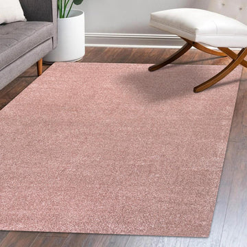 Haze Solid Low-pile Area Rug Pink